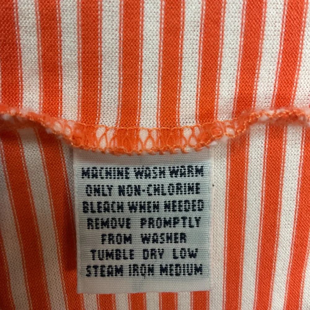 Ralph Lauren Men's Polo Golf Shirt Striped Orange‎ White Short Sleeve Size XL